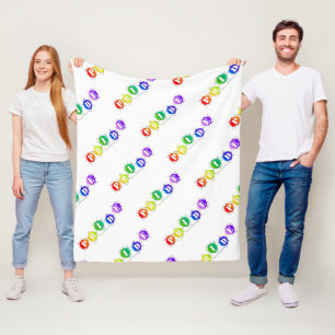 SlipperyJoe's rainbow colored pride sign word thre Fleece Blanket