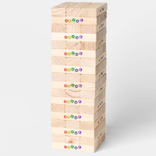 SlipperyJoe's rainbow colored pride sign word thre Topple Tower