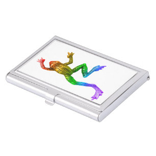 SlipperyJoe's rainbow gradient frog vibrant amphib Business Card Case