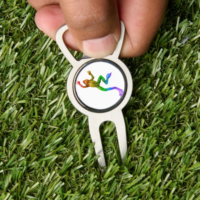 SlipperyJoe's rainbow gradient frog vibrant amphib Divot Tool (Insitu 1)