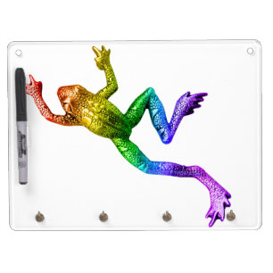 SlipperyJoe's rainbow gradient frog vibrant amphib Dry Erase Board With Keychain Holder