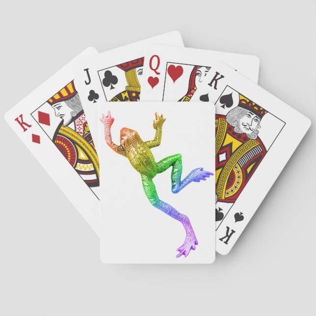 SlipperyJoe's rainbow gradient frog vibrant amphib Poker Cards (Back)