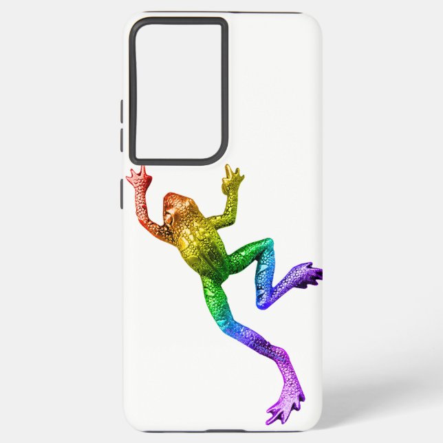 SlipperyJoe's rainbow gradient frog vibrant amphib Samsung Galaxy Case (Back)