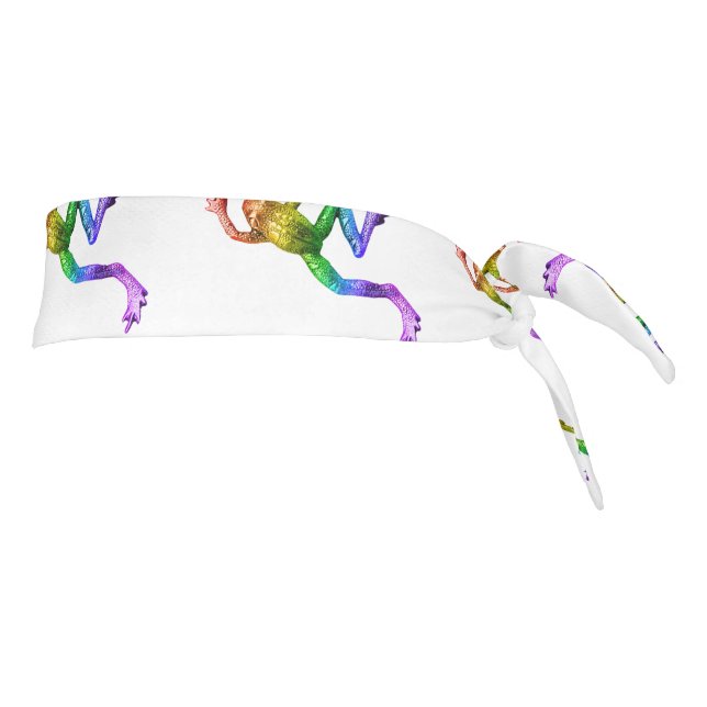 SlipperyJoe's rainbow gradient frog vibrant amphib Tie Headband (Rotate 90)
