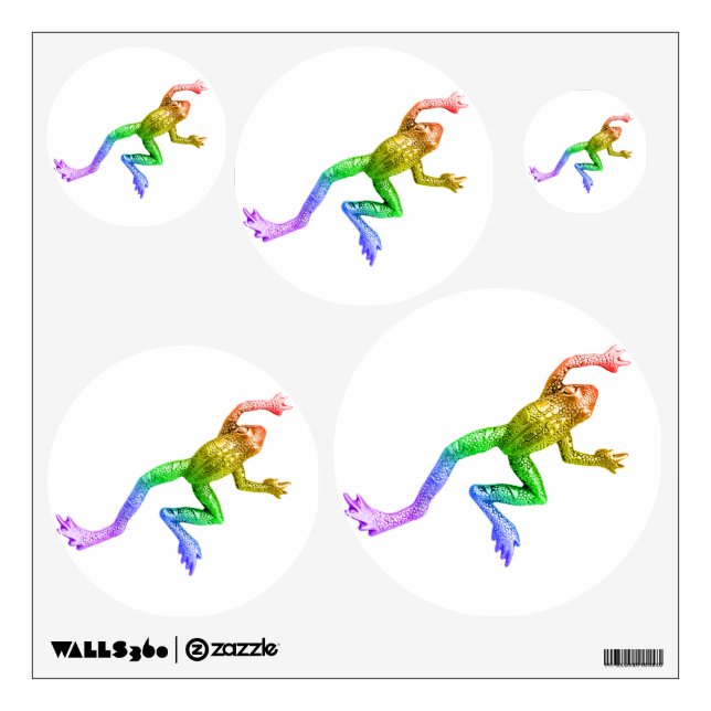 SlipperyJoe's rainbow gradient frog vibrant amphib Wall Decal (Front)