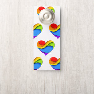 SlipperyJoe's rainbow layered heart shape red oran Door Hanger