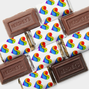 SlipperyJoe's rainbow layered heart shape red oran Hershey's Miniatures