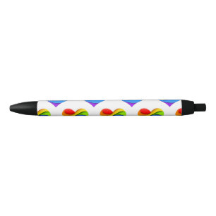 SlipperyJoe's rainbow layered heart shape red oran Pen