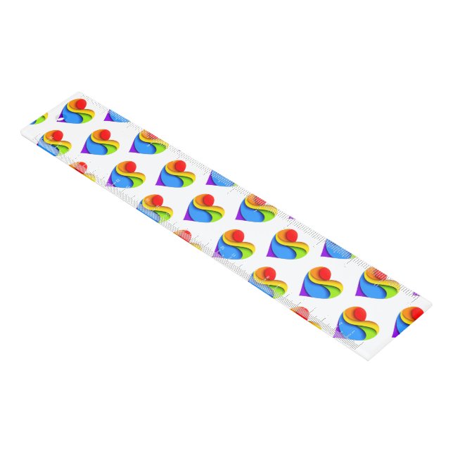 SlipperyJoe's rainbow layered heart shape red oran Ruler (Angled)