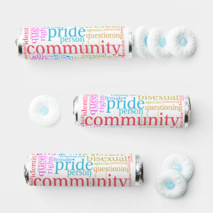SlipperyJoe's rainbow LGBTQ+ community word cloud Breath Savers® Mints