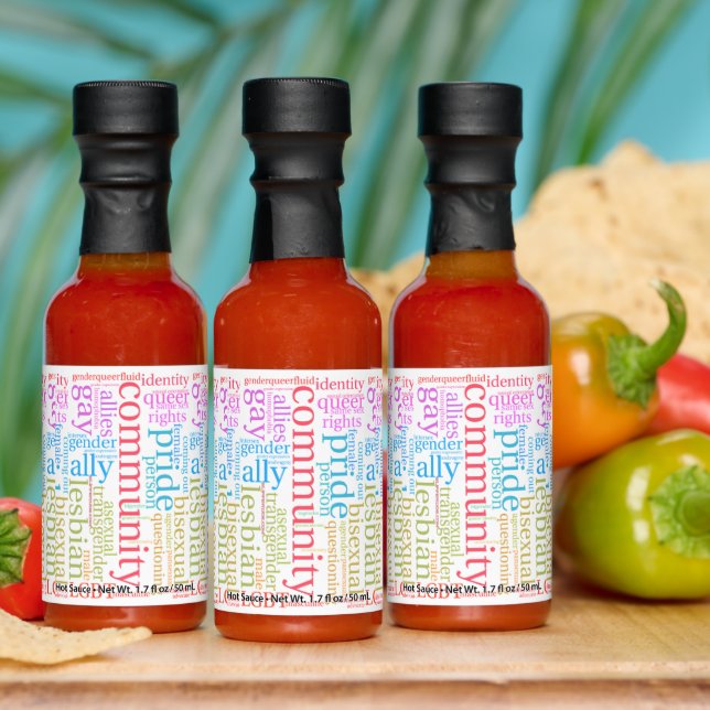 SlipperyJoe's rainbow LGBTQ+ community word cloud  Hot Sauces (Multi)