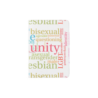 SlipperyJoe's rainbow LGBTQ+ community word cloud  Passport Holder