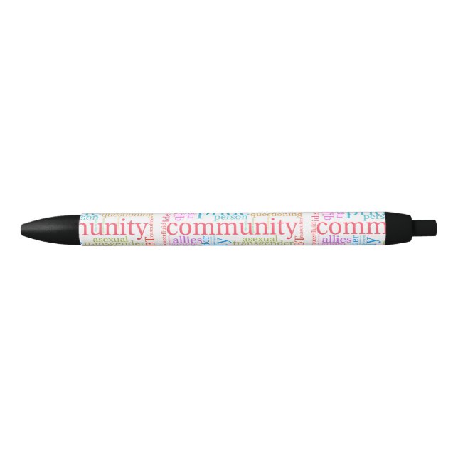 SlipperyJoe's rainbow LGBTQ+ community word cloud  Pen (Front)