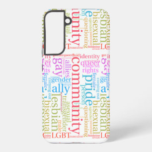 SlipperyJoe's rainbow LGBTQ+ community word cloud  Samsung Galaxy S22+ Case