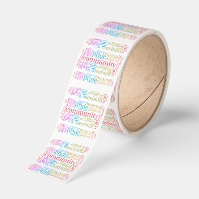 SlipperyJoe's rainbow LGBTQ+ community word cloud  Square Sticker (Roll)