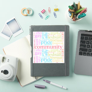 SlipperyJoe's rainbow LGBTQ+ community word cloud Sticker
