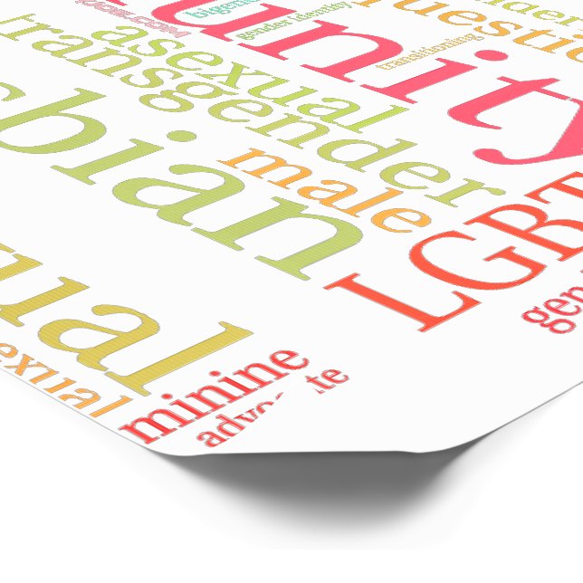 SlipperyJoe's rainbow LGBTQ+ community word cloud  Temporary Tattoos (Angled)