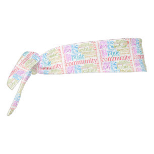 SlipperyJoe's rainbow LGBTQ+ community word cloud Tie Headband