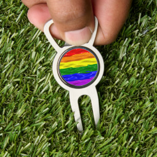 SlipperyJoe's rainbow pride colors glossy liquid t Divot Tool