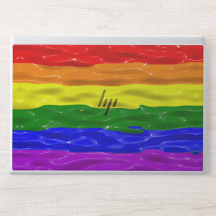 SlipperyJoe's rainbow pride colors glossy liquid t HP Laptop Skin