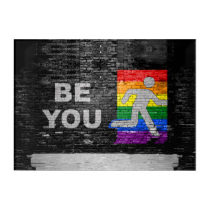 SlipperyJoe's rainbow pride colors panel urban str Acrylic Print