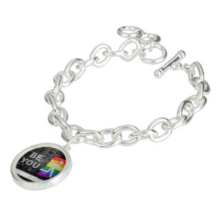 SlipperyJoe's rainbow pride colors panel urban str Bracelet