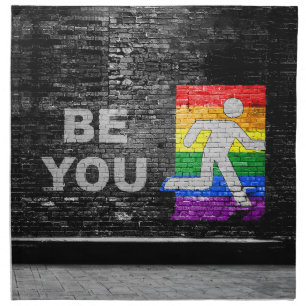 SlipperyJoe's rainbow pride colors panel urban str Cloth Napkin