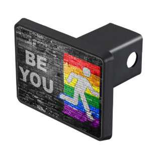 SlipperyJoe's rainbow pride colors panel urban str Hitch Cover