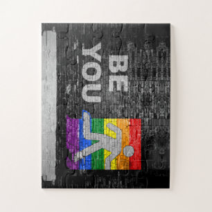 SlipperyJoe's rainbow pride colors panel urban str Jigsaw Puzzle