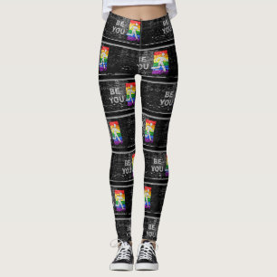SlipperyJoe's rainbow pride colors panel urban str Leggings