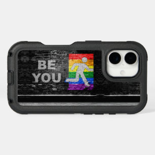 SlipperyJoe's rainbow pride colors panel urban str iPhone 16 Case