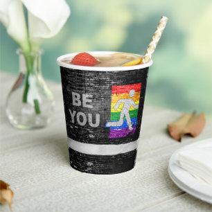 SlipperyJoe's rainbow pride colors panel urban str Paper Cups