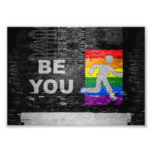 SlipperyJoe's rainbow pride colors panel urban str Photo Print