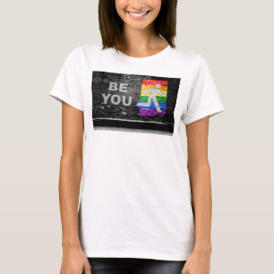 SlipperyJoe's rainbow pride colors panel urban str T-Shirt