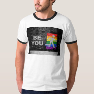 SlipperyJoe's rainbow pride colors panel urban str T-Shirt