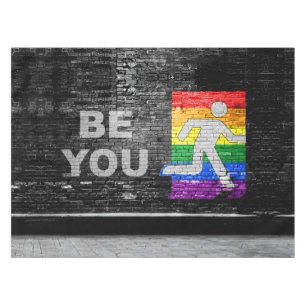 SlipperyJoe's rainbow pride colors panel urban str Tablecloth