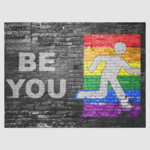 SlipperyJoe's rainbow pride colors panel urban str Tissue Paper