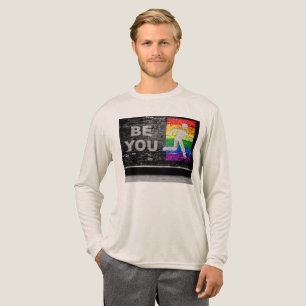 SlipperyJoe's rainbow pride colors panel urban str Tri-Blend Shirt