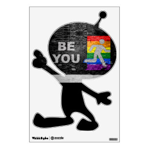 SlipperyJoe's rainbow pride colors panel urban str Wall Decal