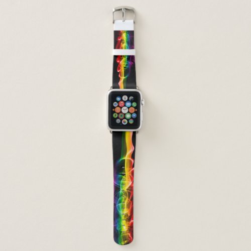 SlipperyJoes Rainbow smoke vapor ripple rainbow c Apple Watch Band