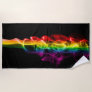 SlipperyJoe's Rainbow smoke vapor ripple rainbow c Beach Towel
