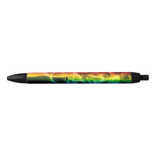 SlipperyJoes Rainbow smoke vapor ripple rainbow c Black Ink Pen
