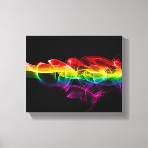 SlipperyJoes Rainbow smoke vapor ripple rainbow c Canvas Print