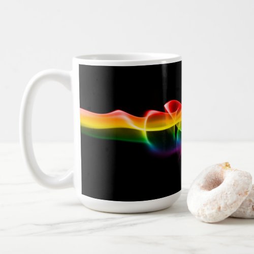 SlipperyJoes Rainbow smoke vapor ripple rainbow c Coffee Mug