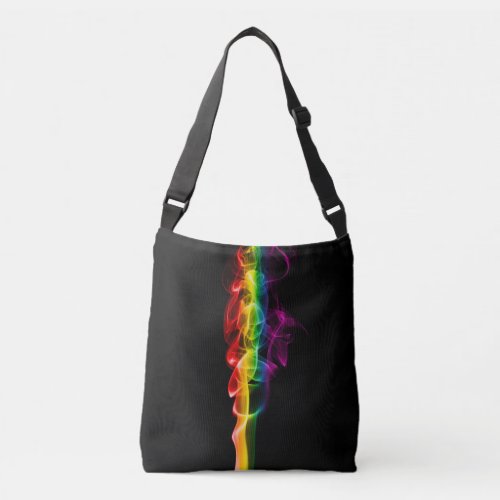 SlipperyJoes Rainbow smoke vapor ripple rainbow c Crossbody Bag