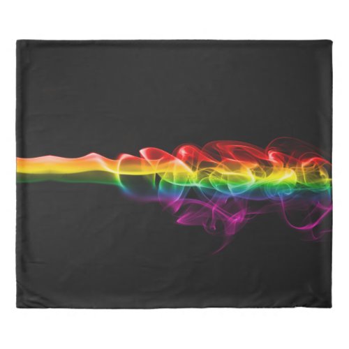 SlipperyJoes Rainbow smoke vapor ripple rainbow c Duvet Cover