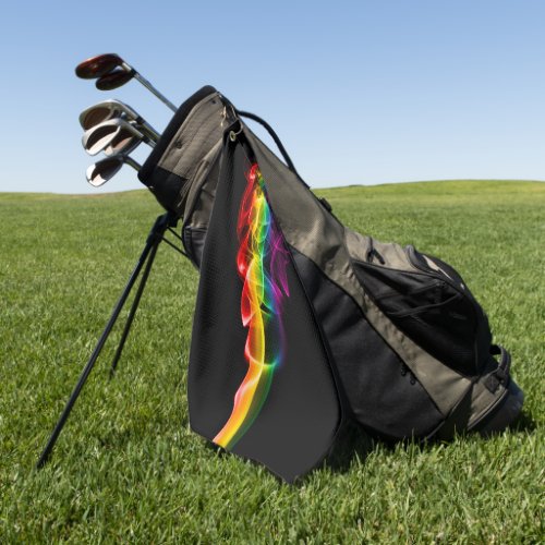 SlipperyJoes Rainbow smoke vapor ripple rainbow c Golf Towel