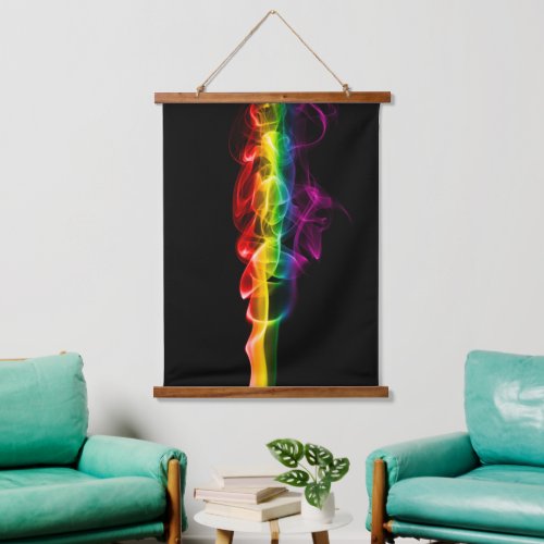 SlipperyJoes Rainbow smoke vapor ripple rainbow c Hanging Tapestry