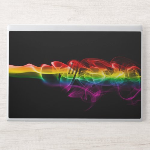 SlipperyJoes Rainbow smoke vapor ripple rainbow c HP Laptop Skin