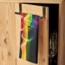 SlipperyJoe's Rainbow smoke vapor ripple rainbow c Kitchen Towel